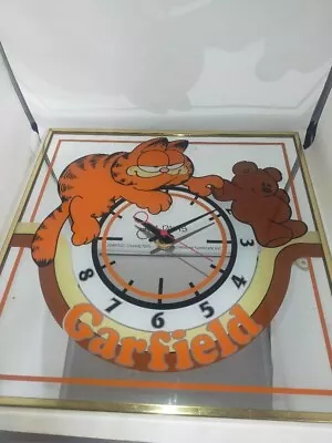 Garfield Pookie Mirror Wall Clock Vintage Size 12.9 × 12.9 1978 Rare From Japan • $342.79