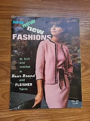 VTG New Fashions To Knit And Crochet In Bear And Fleisher Yarns - 1965 - Vol. 93 • $5.49