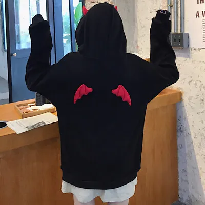 Women Girl Kawaii Hoodie Sweatshirt Top Harajuku Demon Wings Punk Gothic Casual • $50.95