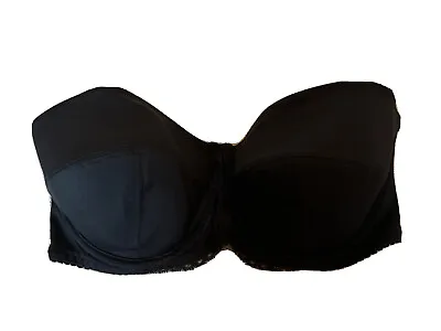 BLACK Satin Strapless Bra Charnos Superfit 50503 Black/Nude • £3.50