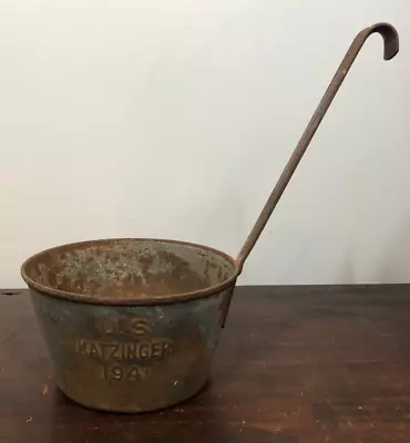 ANTIQUE Military US Katzinger 1941 Metal Water Dipper Soup Ladle WWII Field Gear • $50