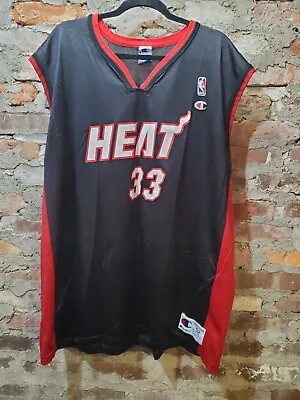 $21 • Buy ALONZO MOURNING 33 Miami Heat VINTAGE Basketball NBA CHAMPION Jersey Sz 52 XXL