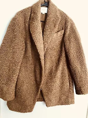 NWOT VINCE Faux Brown Fur Heavy Coat  Size XS  MSRP Over $900 • $201.04