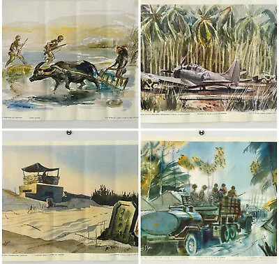 US Marine Corps Set Of 4 Poster Prints Vietnam War Era Combat Art Collection  • $35