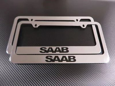 2 Brand New SAAB Chrome METAL License Plate Frame • $20.49