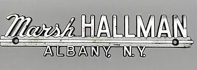 Vintage Car Emblem Badge Marsh Hallman Albany New York Dealership Nos • $10