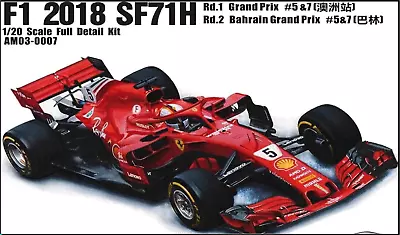 1/20 Scale Model Car Kit Ferrari F1 2018 SF71H Vettel / Räikkönen By Alpha Model • £252.36