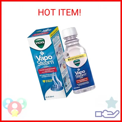 Vicks VapoSteam Medicated Liquid With Camphor A Cough Suppressant 8 Oz – VapoS • $14.09