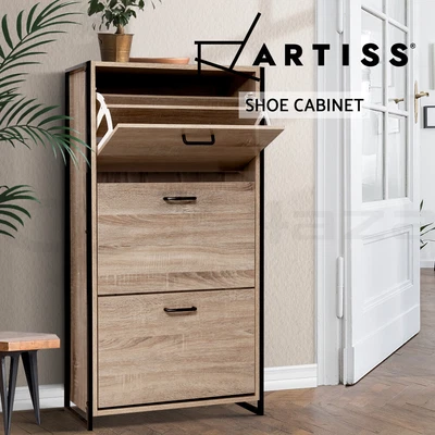 $99.95 • Buy Artiss Shoe Cabinet Shoes Storage Rack Wooden Organiser 24 Pairs Shelf Cupboard