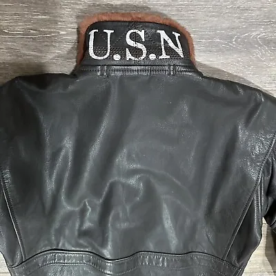 U.S.N Marked G-1 Aviator Flight Leather Jacket By L.W. FOSTER SPORTSWEARCO. INC. • $375