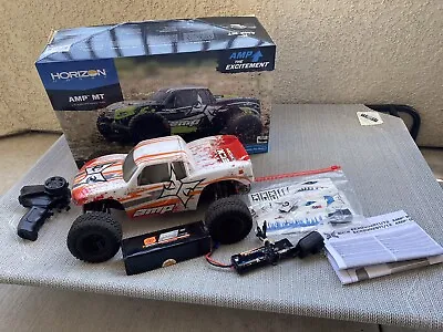 ECX AMP MT 2WD 1/10 Scale *USED RC Monster Truck RTR Orange/White • $199