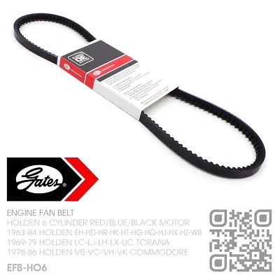 $24 • Buy Gates V-belt Fan Belt 161-173-186-202 Red Motor [holden Lc-lj-lh-lx-uc Torana]