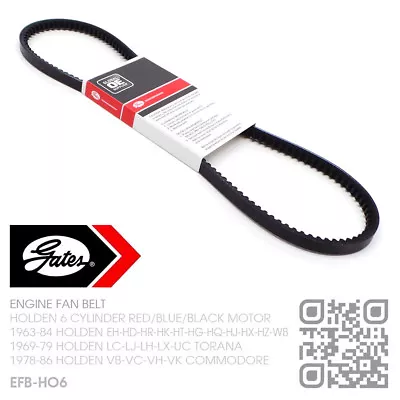 Gates V-belt Fan Belt 161-173-186-202 Red Motor [holden Lc-lj-lh-lx-uc Torana] • $24