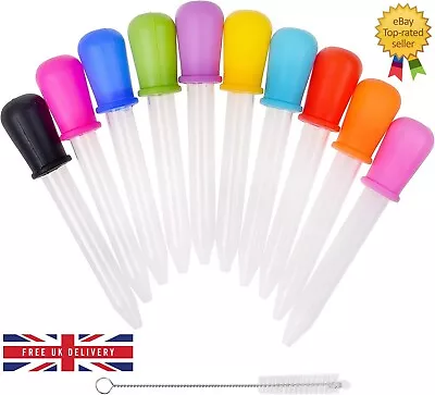 Liquid Droppers Kids 5ml Pipettes Craft Candy Mould Medicine Feeder Dropper • £6.99