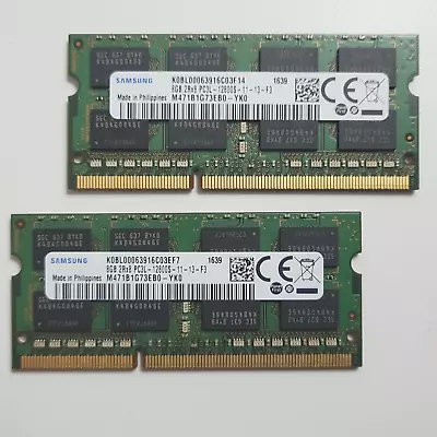 Samsung 16GB (2x8GB) PC3L-12800S Lap Top Memory RAM • $20