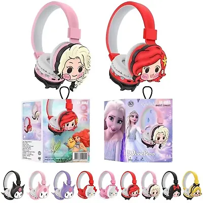 Cartoon Wireless Bluetooth Headphones HIFI Stereo Sound Plush Headsets With Mic • $16.14
