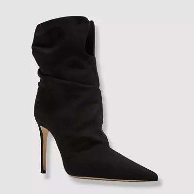 $886 Giuseppe Zanotti Women's Black Braquel Slouchy Boot Shoe Sz EU 37.5/US 7.5 • $283.58