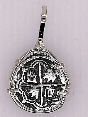 $125 • Buy Atocha Coin Pendant Oblong Sterling Silver Frame Treasure Coin Jewelry