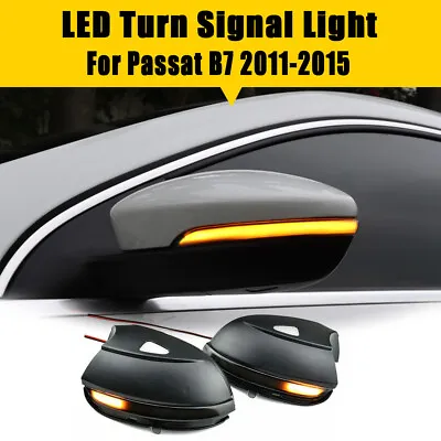 LED Sequential Side Mirror Turn Signal Light For VW Passat CC B7 Jetta MK6 11-15 • $25.70