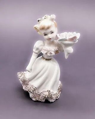 Lefton Springtime Girl Vintage 1950's Ceramic Spaghetti Figurine #692 • $36