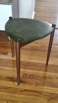 Vintage Mid Century Modern Green Metal Guitar Pick Table Vinyl Top • $49.99