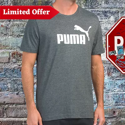 Nwt Puma Elevated Essential Mens Gray Crew Neck Short Sleeve T-shirt Msrp $42.99 • $4.99