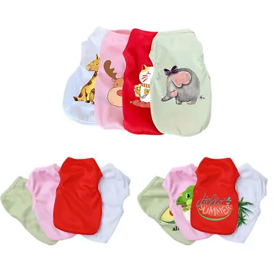 £3.59 • Buy Cartoon Small Dog T-Shirt Vest Soft Pet Puppy Cat Summer Clothes Coat Top Outfit
