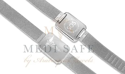 Chunky Sos Bracelet Waterproof Medical Alert/stainless Steel/silver Talisman Men • £25.99