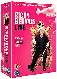 Ricky Gervais - Live - Animals/Politics/Fame (Box Set) (DVD 2007)  Sealed New • £2.99