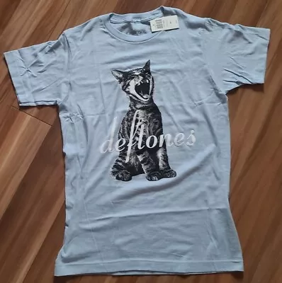 NWT Deftones Like Linus Cat Band Graphic Tee Shirt Top Boyfriend Fit Girls M Blu • $42.46