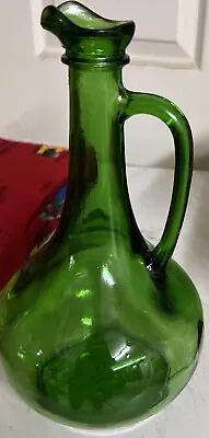 Vintage Green Glass Wine Bottle Jug Style Bottle WINE WORLD 1976 • $20