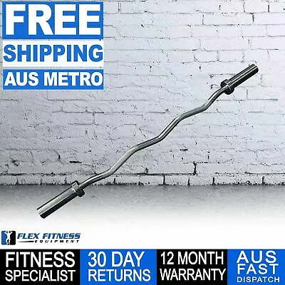 Armortech 4ft 10kg Olympic Ez Curl Bar Weight Lifting Training Gym Barbell 28mm • $119