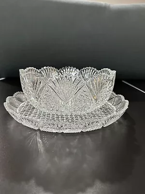 Vintage Mikasa Crystal Serving Bowl (9 ) And Platter (12 ) In MINT Condition • $25