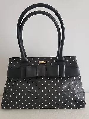 Kate Spade Bag Black White Spots With Bow EUC • $150