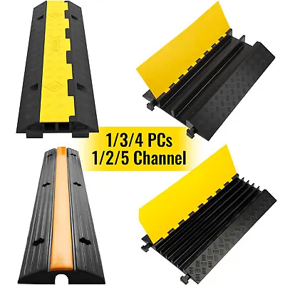 12 & 5 Channel Cable Floor Protector Ramp Heavy Duty Speed Bump Guard Cover • £74.39