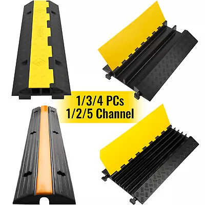 12 & 5 Channel Cable Floor Protector Ramp Heavy Duty Speed Bump Guard Cover • £29.99