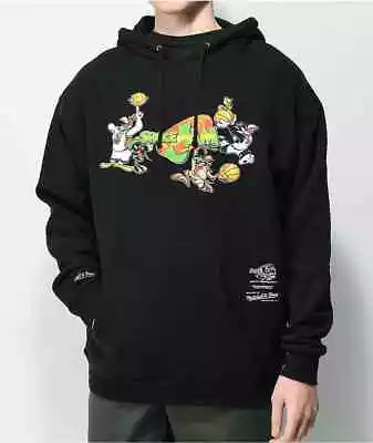 NWT Mitchell & Ness X Space Jam Free Shot Men's Hoodie Sweatshirt Black • $52