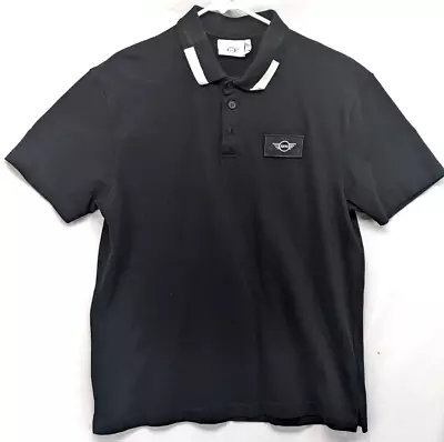 Mini Cooper Mens Polo Shirt Large Black Short Sleeve Car Logo Collared • $26.88