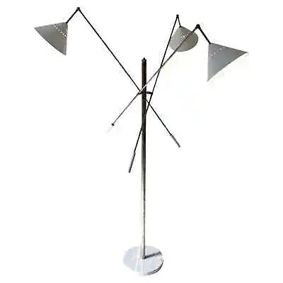 Contrappeso Avorio 3-Arm Brass Floor Lamp Stilnovo Style Floor Lamp Fixture • $626.93