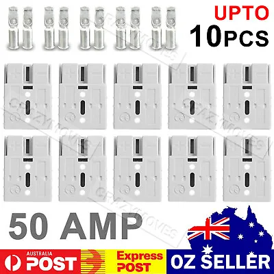 $15.85 • Buy 10 X Anderson Style Plug Connectors 50 AMP 12-24V 6AWG DC Power Tool VIC