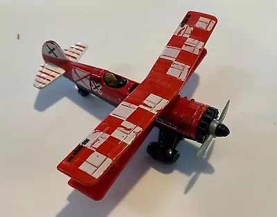 Matchbox Skybusters #13 Bi Plane 4” Diecast Red 2008 Mattel SB85 White Checkers • $10