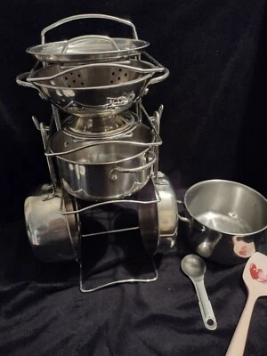 $18.99 • Buy Melissa & Doug Pots And Pans Stainless Steel Kitchen Play Set, 9pcs.