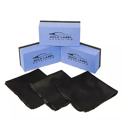 Ceramic Nano Coating Sponge Applicator Kit 3 Pack With Microfiber Cloths • $12.99