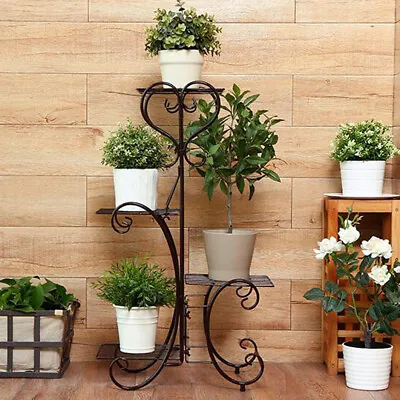 $39.99 • Buy Beautiful Curve Pot Plant Stand Garden Metal 4 Tier Planter Shelves Corner Shelf