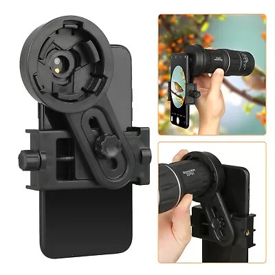 Phone Monocular Telescope Camera Adapter Spotting Scope Microscope Mount Holder • $9.98