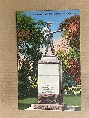 Postcard Abingdon VA Virginia Confederate Soldier Monument Civil War Vintage PC • $5.99