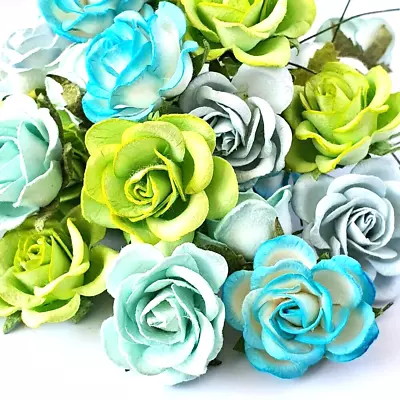 Mulberry Paper Rose Flowers Handcrafted Scrapbooking DIY Wholesale Lot 75 Pcs • $32.99