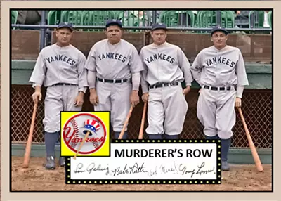 Babe Ruth Lou Gehrig Bob Meusel Tony Lazzeri  Murderers Row  52 Aceot Art Card • $4.99