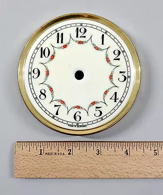 Vintage German Anniversary Clock Porcelain Brass Clock Dial Face Part Only • $18.95