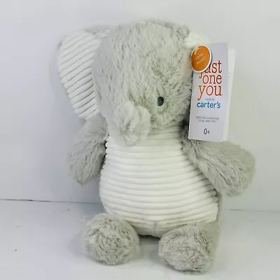 Carters Just One You Musical 9” Soft Plush Elephant Gray White Wind Up Lullaby • $13.89